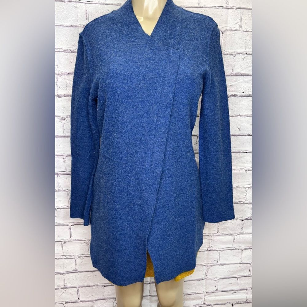Eileen Fisher 100% merino wool zip up cardigan size XS